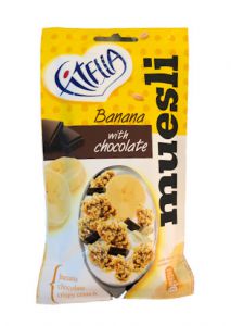 Fitella Musli chrupkie bananowe z kawałkami czekolady 50 g 
