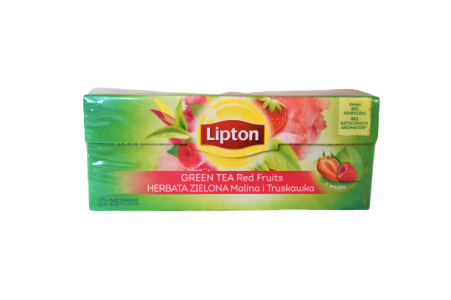 Lipton herbata zielona z maliną i truskawką 25 torebek