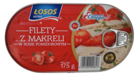 Łosoś filety z makreli w sosie pomidorowym 175 g